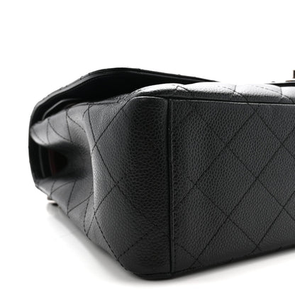 Caviar Quilted Maxi Double Flap Black