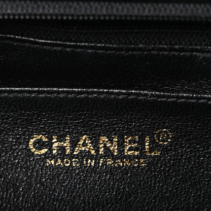 Caviar Quilted Jumbo Kelly Flap Black