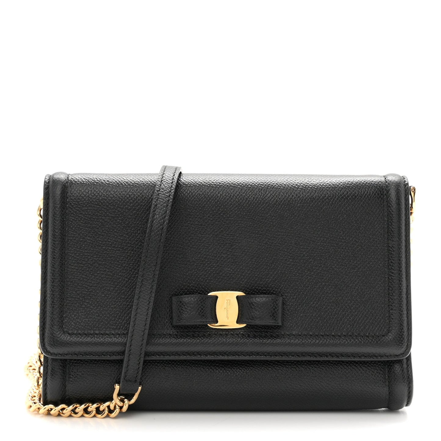 Hammered Calfskin Vara Bow Mini Bag Black