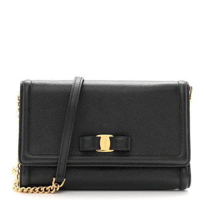Hammered Calfskin Vara Bow Mini Bag Black