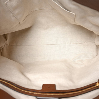 New Denim GG Monogram Medium Ophidia Shopping Tote Blue Tea Cuir