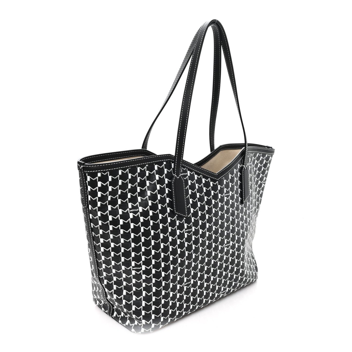 X KASING LUNG Calfskin Canvas M Labubu Tote MM Black
