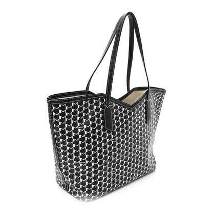 X KASING LUNG Calfskin Canvas M Labubu Tote MM Black