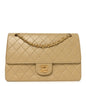 Lambskin Quilted Medium Double Flap Beige