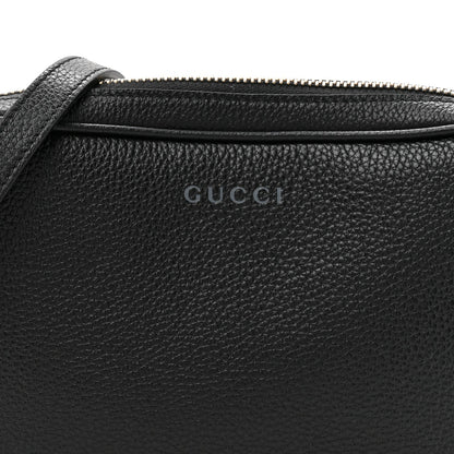 Pebbled Calfskin Shoulder Bag  Black