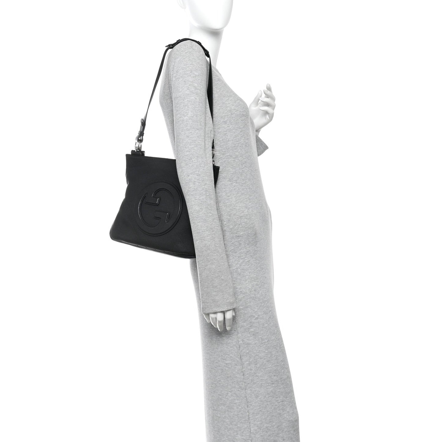Sakai Be Green Calfskin Diagonal Stitched Small Blondie Tote  Black