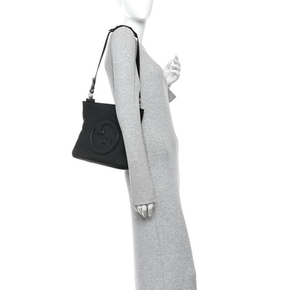 Sakai Be Green Calfskin Diagonal Stitched Small Blondie Tote  Black