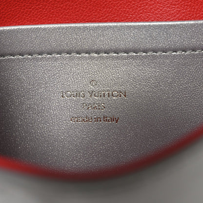 Metallic Lambskin Embossed Monogram Pochette Coussin Silver