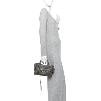 Chevre Gold Metallic Edge Hardware Mini City Gris Acier