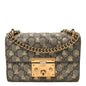GG Supreme Monogram Bees Small Padlock Shoulder Bag Black