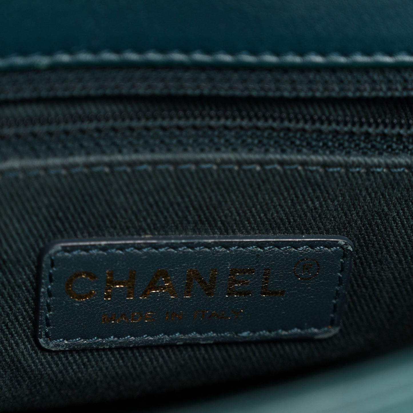 Calfskin Quilted East West Flap Dark Blue