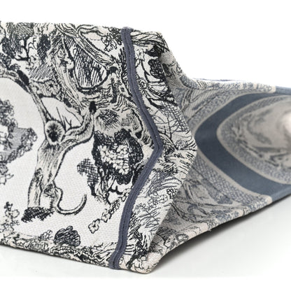 Gradient Canvas Embroidered Large Dioriviera Toile De Jouy Book Tote Blue