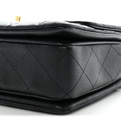 Caviar Quilted Coco First Flap Black