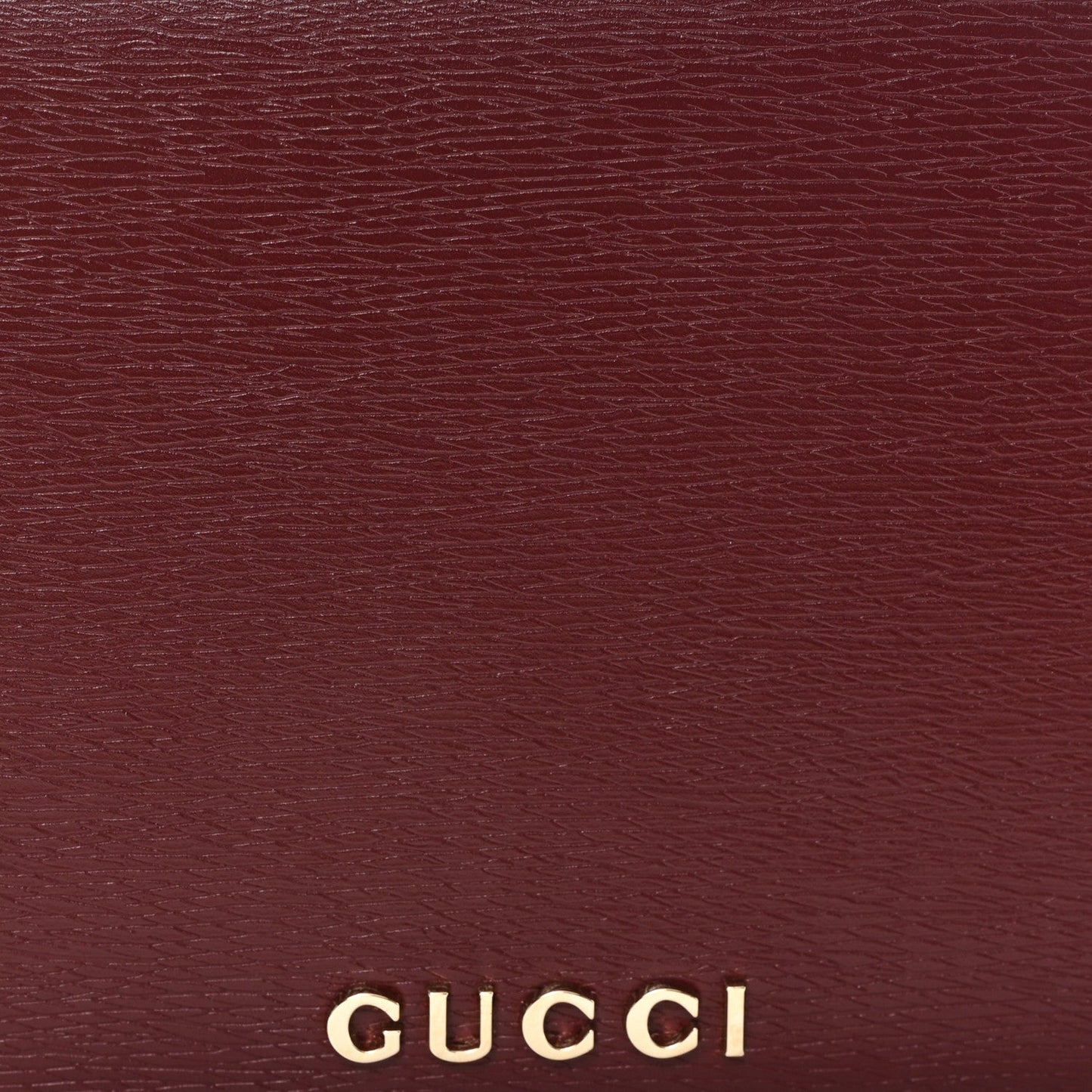 Textured Calfskin Script Logo Wallet On Chain Rosso Ancora