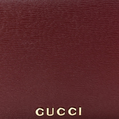 Textured Calfskin Script Logo Wallet On Chain Rosso Ancora