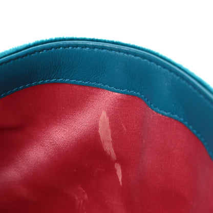 Velvet Matelasse Small GG Marmont Shoulder Bag Pavone Cyan