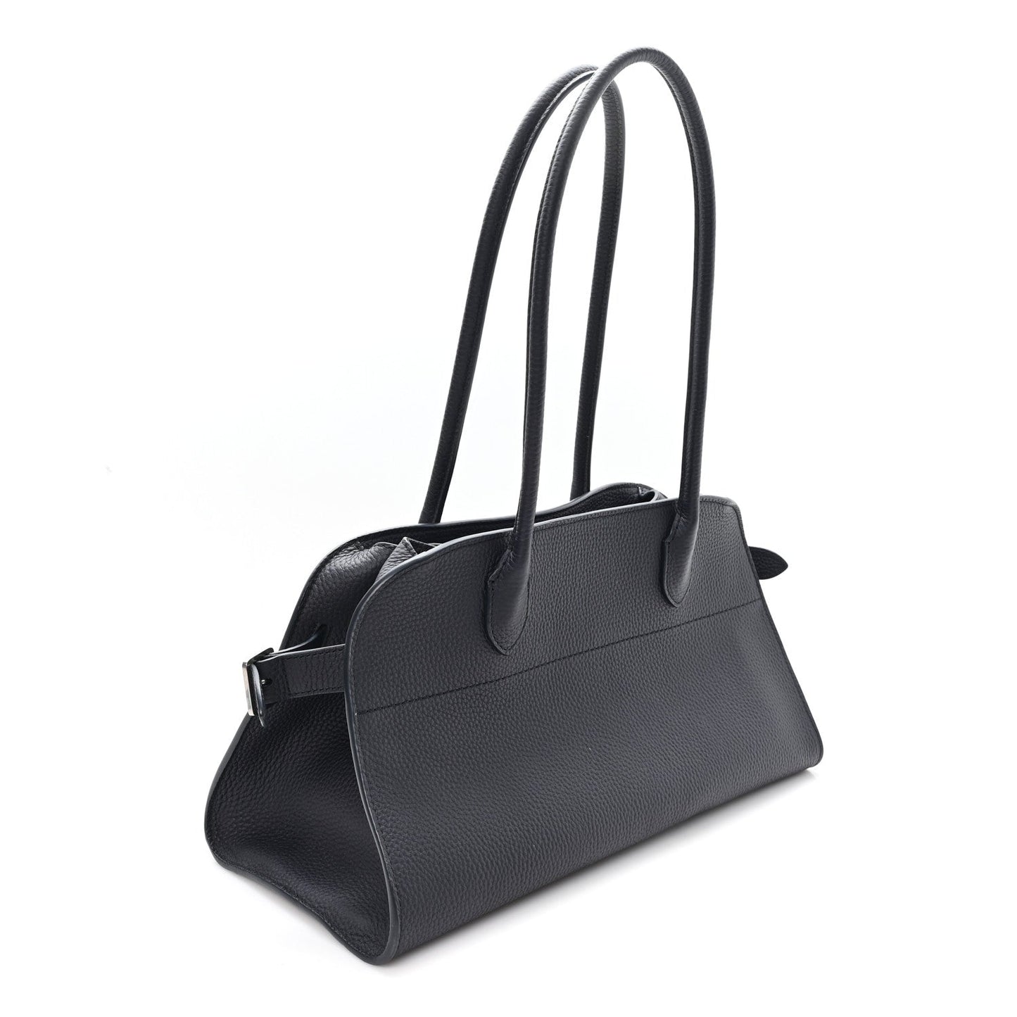Matte Grained Calfskin Margaux Shoulder 12 Marine