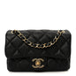 Grained Lambskin Quilted Mini Flap Black