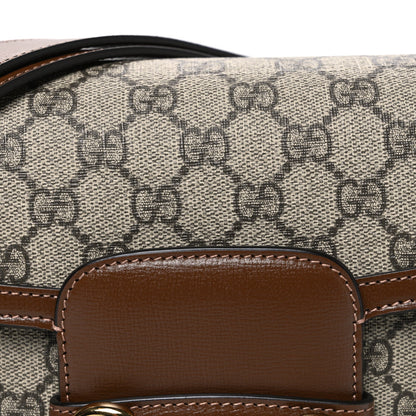 GG Supreme Monogram Horsebit 1955 Shoulder Bag Beige Brown Sugar