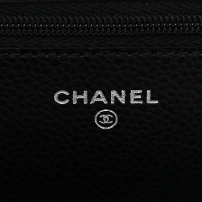 Caviar Quilted CC Turnlock Wallet On Chain WOC Black