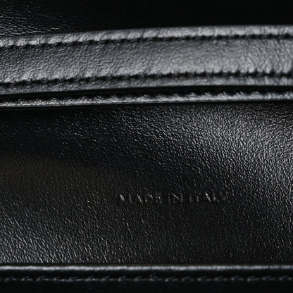 Shiny Calfskin Triomphe Margo Wallet on Chain Black