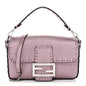 Metallic Cuoio Roma Sellerissima Nappa Sintetica Tape Stitch Mini Baguette Rosa Placca Argento