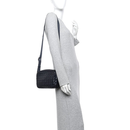 Calfskin Intrecciato Small Camera Bag Navy