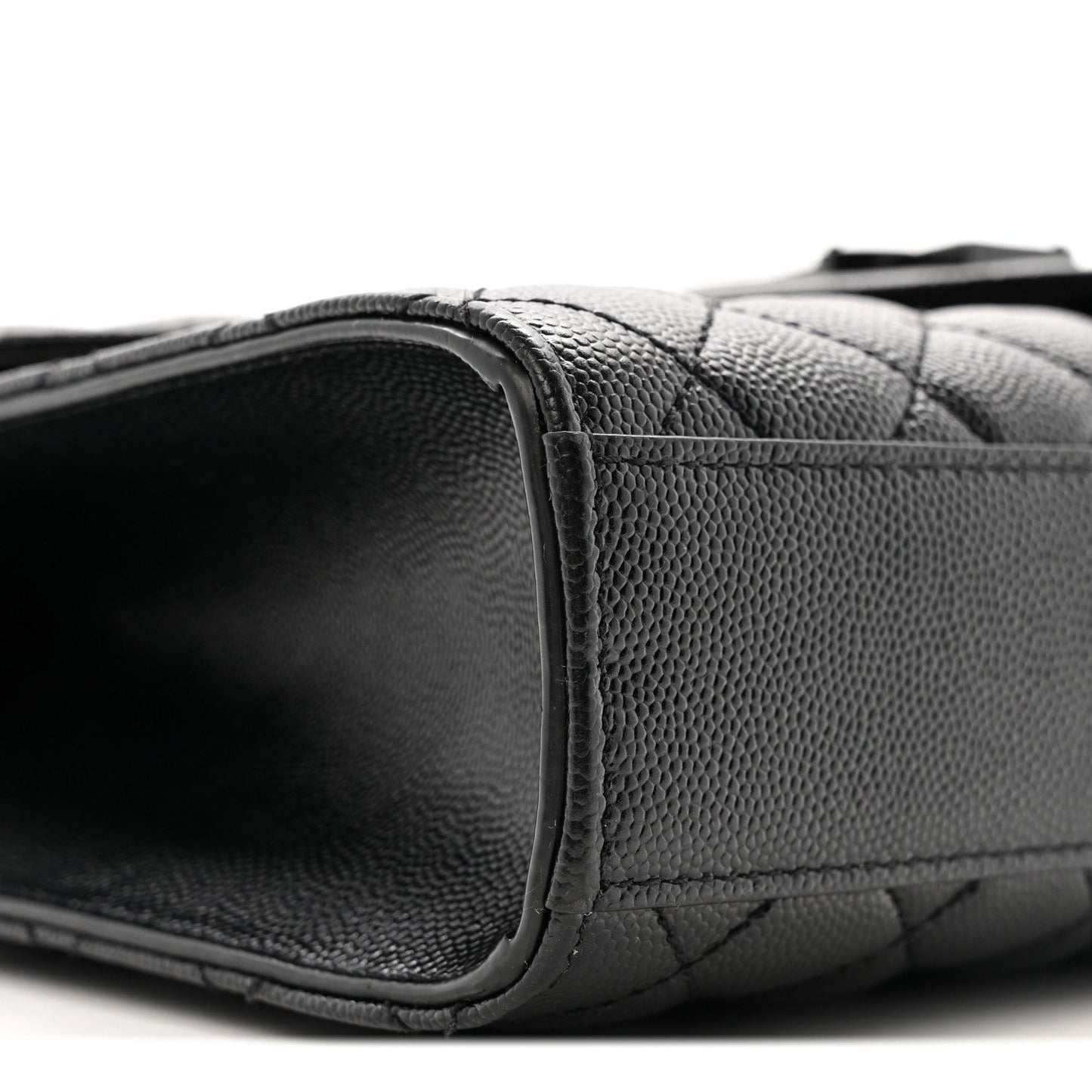 Grain De Poudre Textured Mixed Matelasse Triquilt Medium Monogram Monochrome Satchel Black
