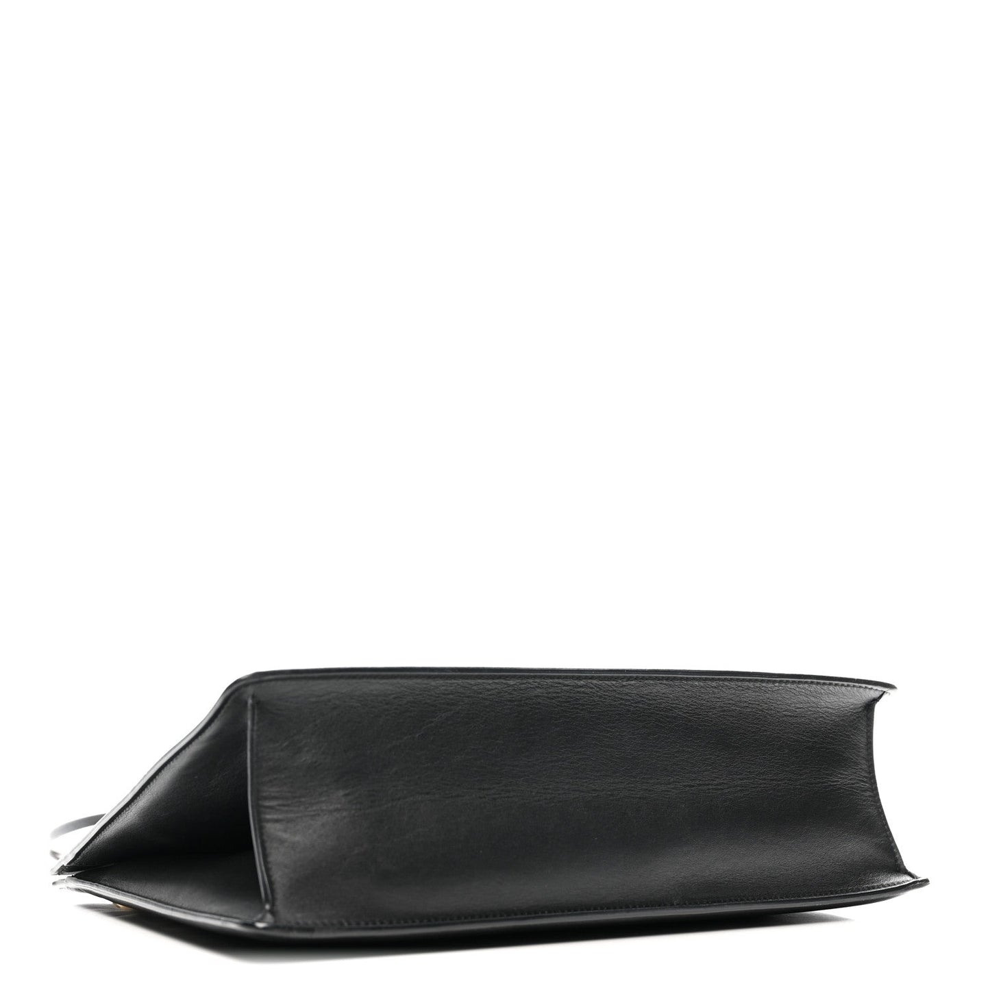 Smooth Calfskin Medium Clasp Shoulder Bag Black