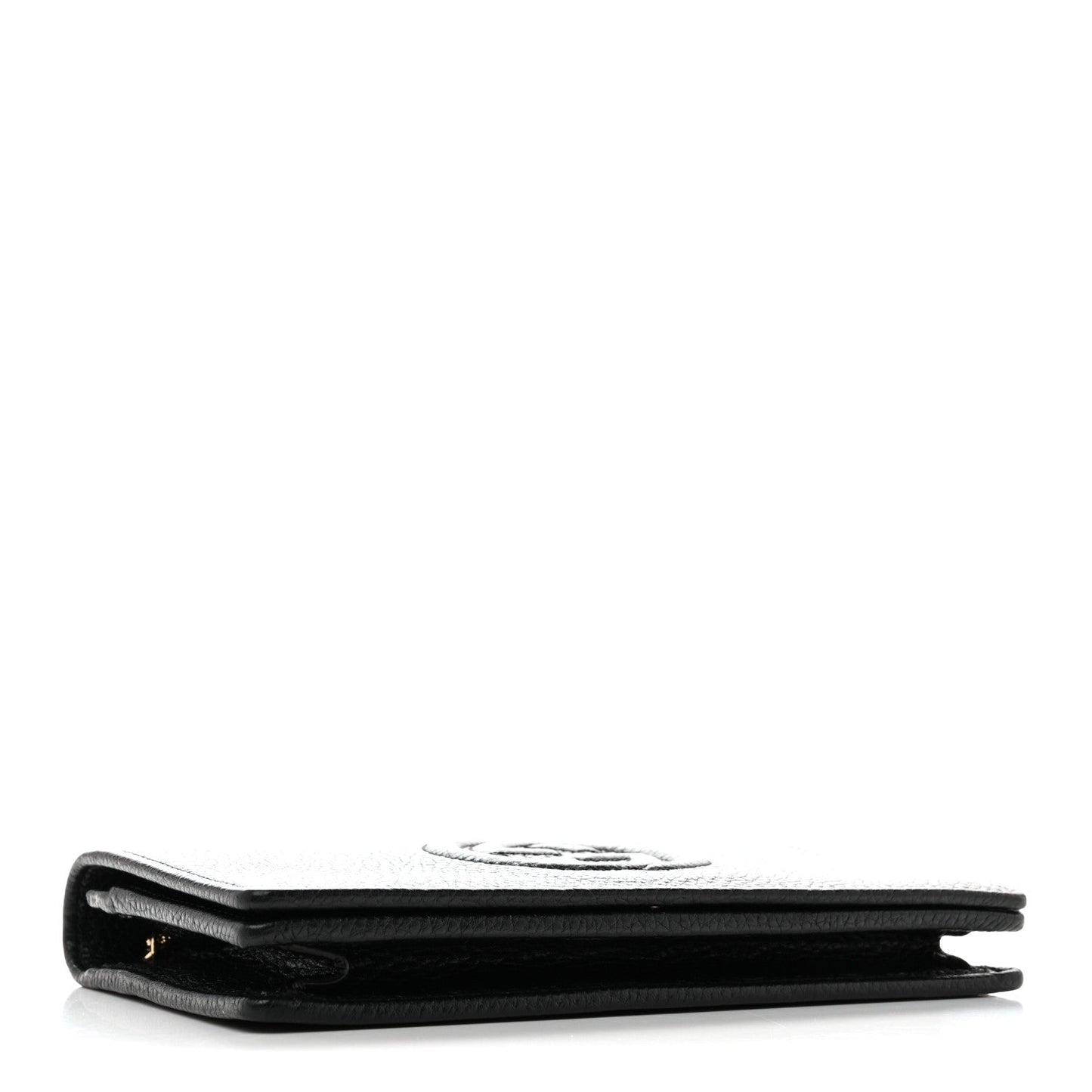 Pebbled Calfskin Soho Wallet On Chain Black