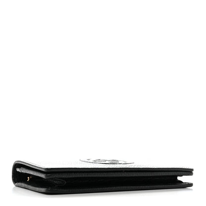 Pebbled Calfskin Soho Wallet On Chain Black