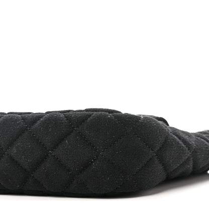 Jersey Quilted Small Wavy CC Hobo Black