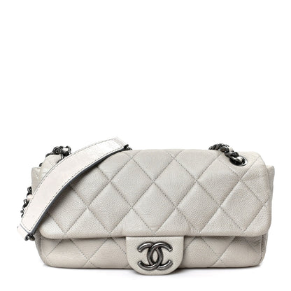 Caviar Quilted Coco Casual Flap Ivory