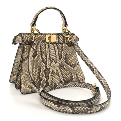 Snakeskin Shiny Nappa Petite Peekaboo I SEE U Satchel Daisy Roccia Camelia