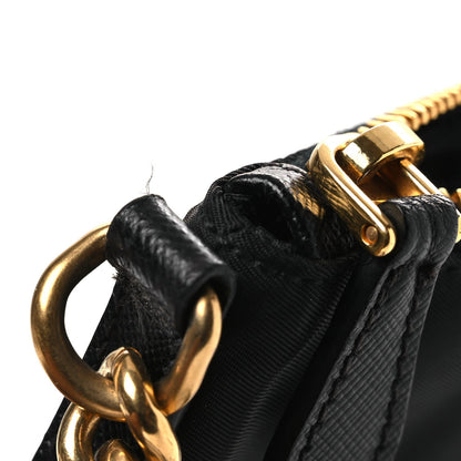 Tessuto Bandoliera Logo Shoulder Bag Gold Black