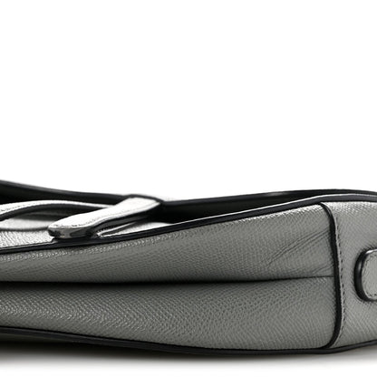 Grained Calfskin Saddle Bag Grey