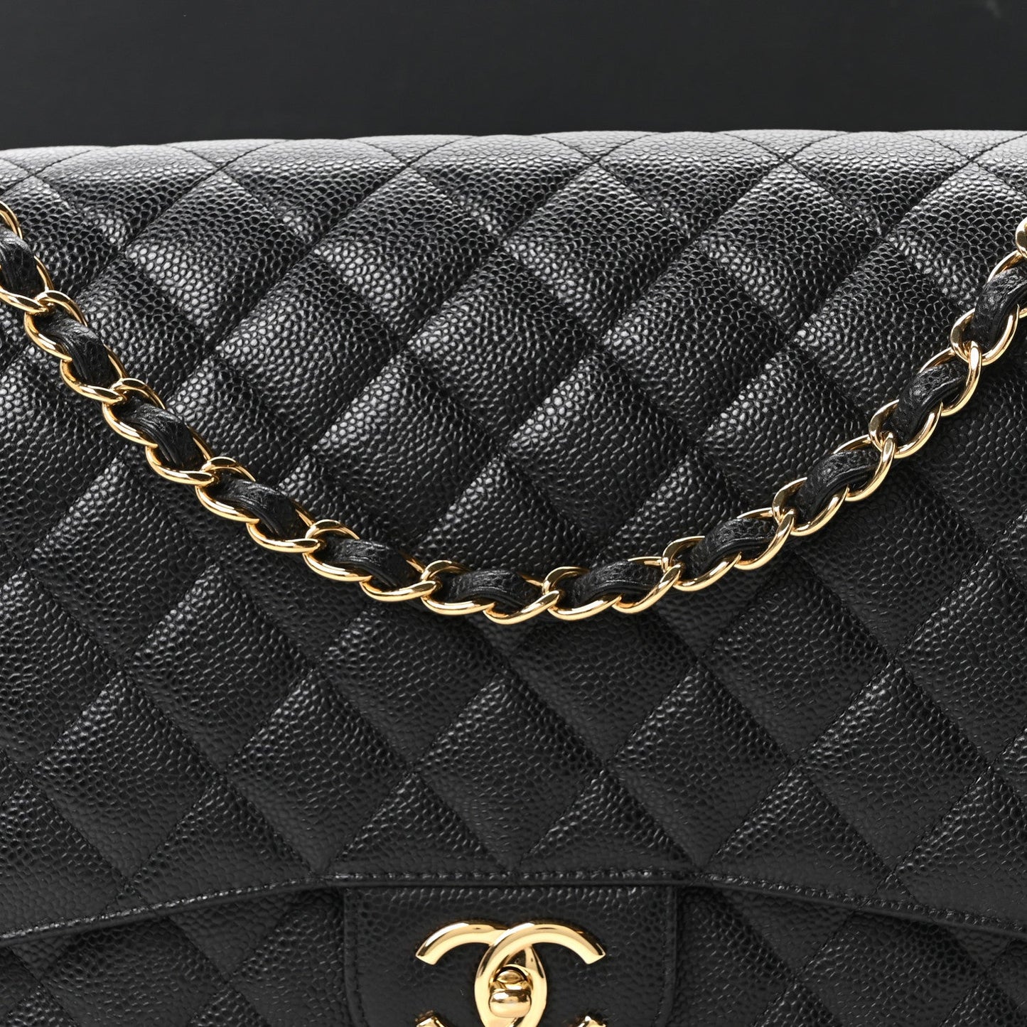 Caviar Quilted Maxi Double Flap Black