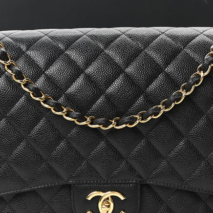 Caviar Quilted Maxi Double Flap Black
