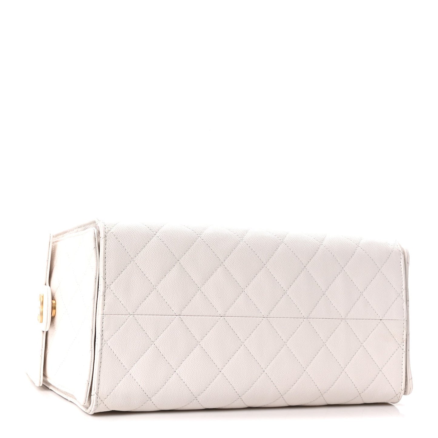 Caviar Quilted Medium Chanel 25 Handbag White