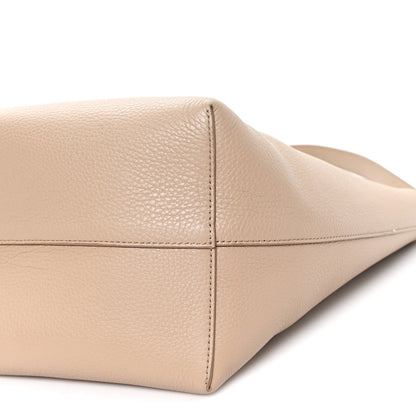 Grained Calfskin Medium N/S Park Tote Dark Taupe