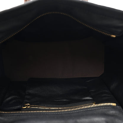 Canvas Smooth Calfskin Micro Tri-Color Luggage Natural Black Tan