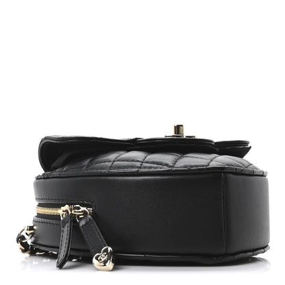 Lambskin Quilted CC In Love Heart Bag Black