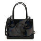 Patent Vegan Leather Small Shopping Bag Black Rainbow