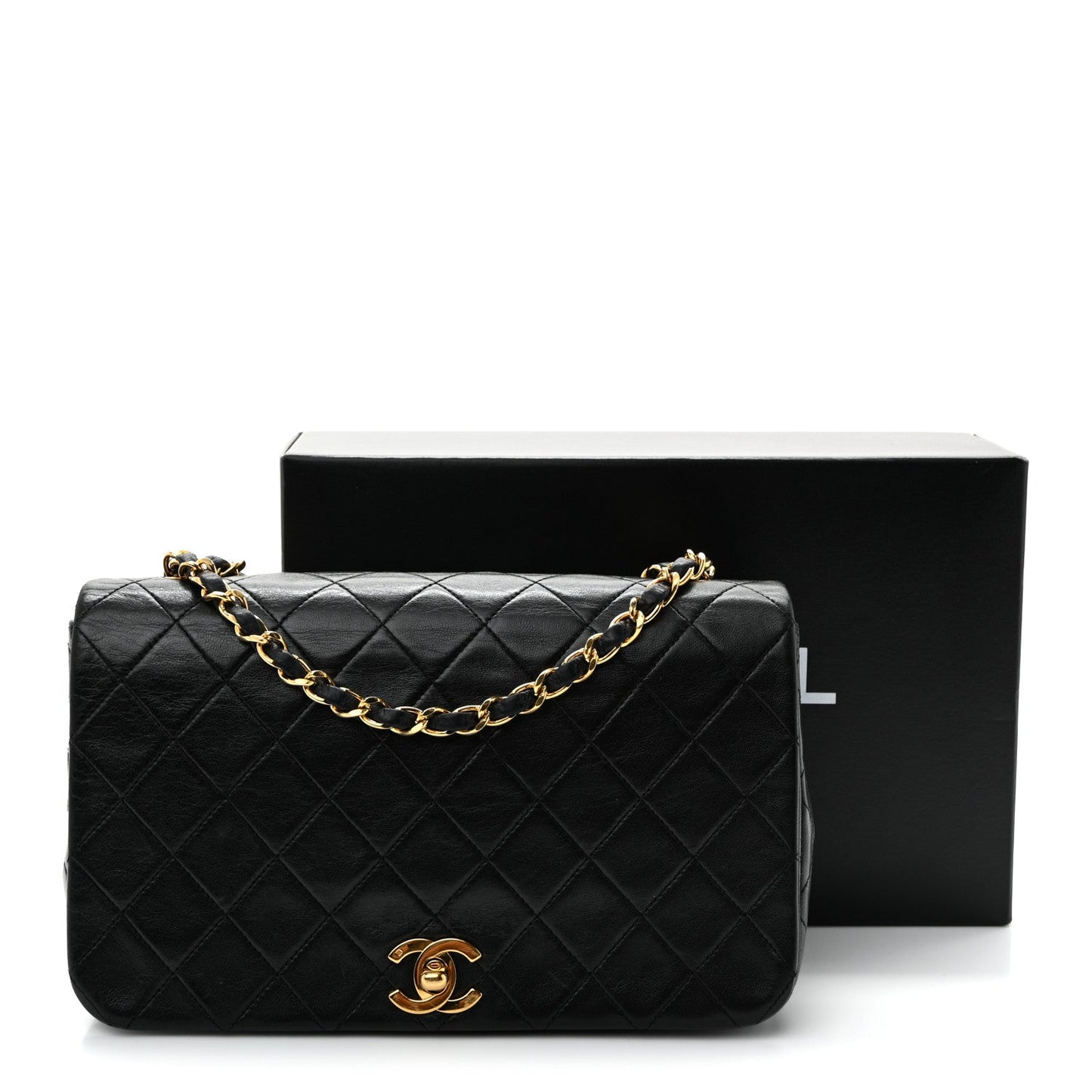 Lambskin Quilted Small Single Flap Black