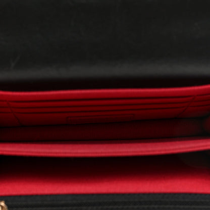 Lambskin Enamel Quilted Pending CC Clutch With Chain Black