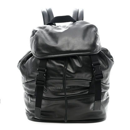 Lambskin Logo Debossed Backpack Black