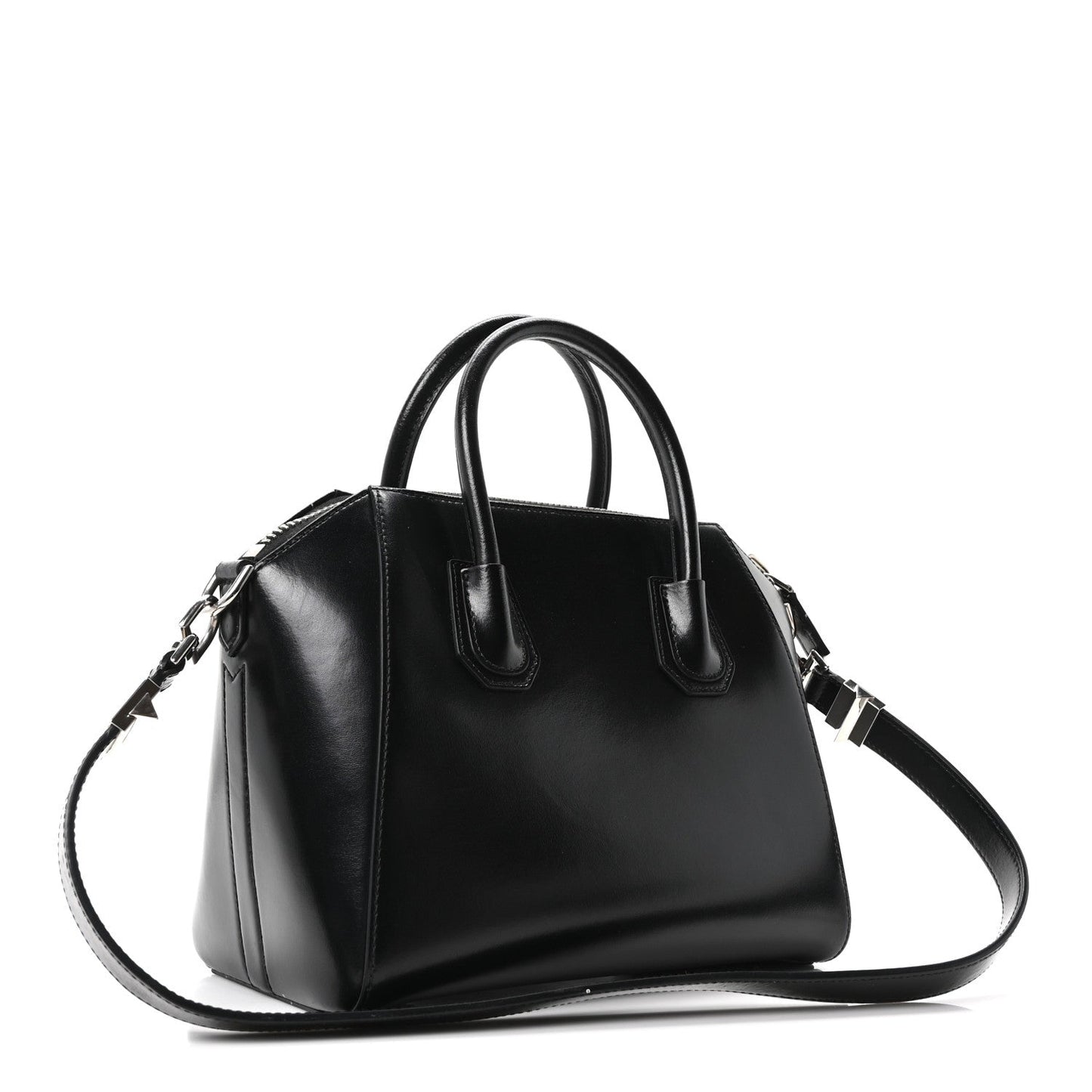Shiny Lord Calfskin Small Antigona Black
