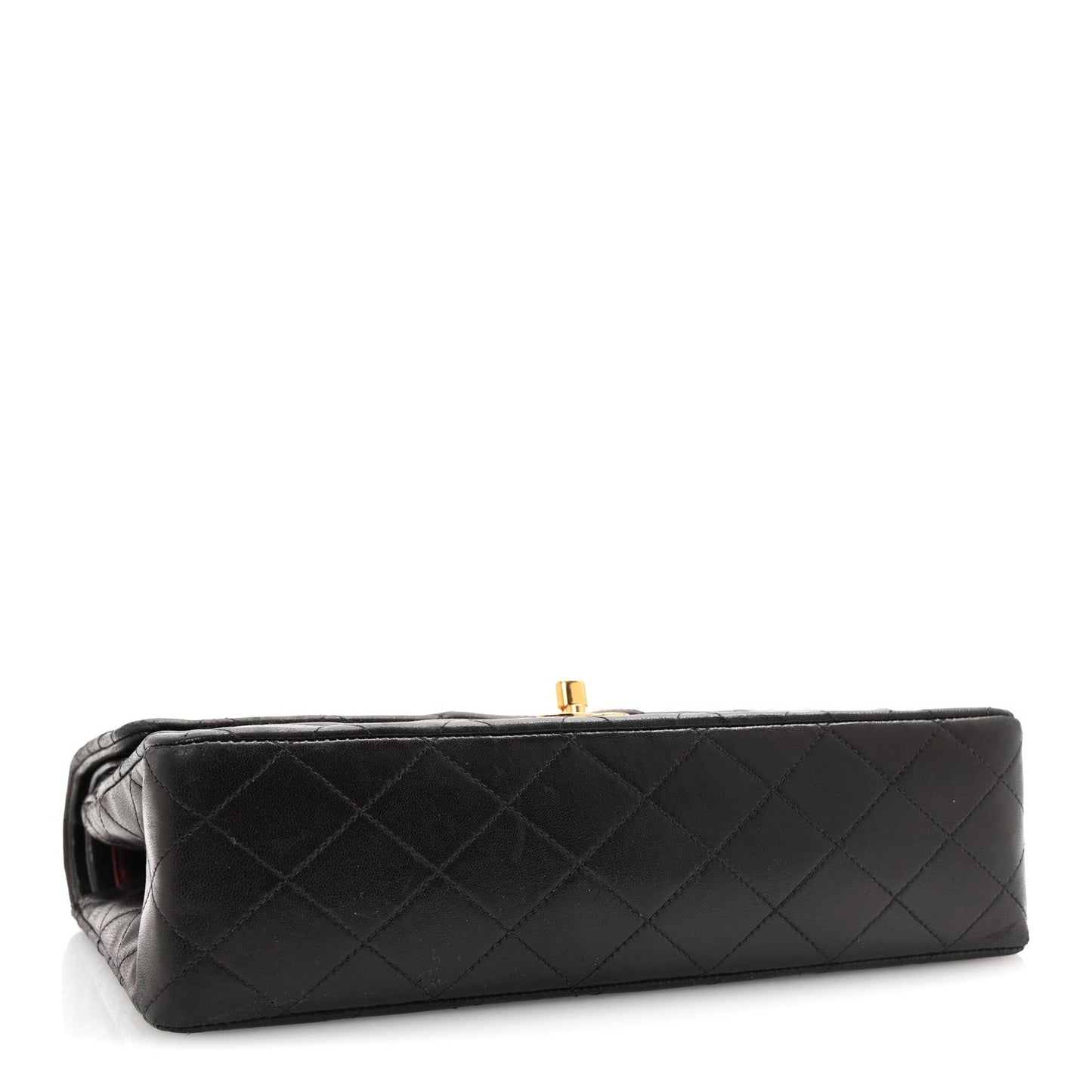 Lambskin Quilted Medium Double Flap Black