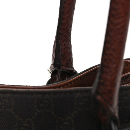 Monogram Denim GG Shoulder Bag Black Brown