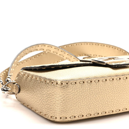 Cuoio Roma Sellerissima Nappa Sintetica Tape Stitch Baguette Platino